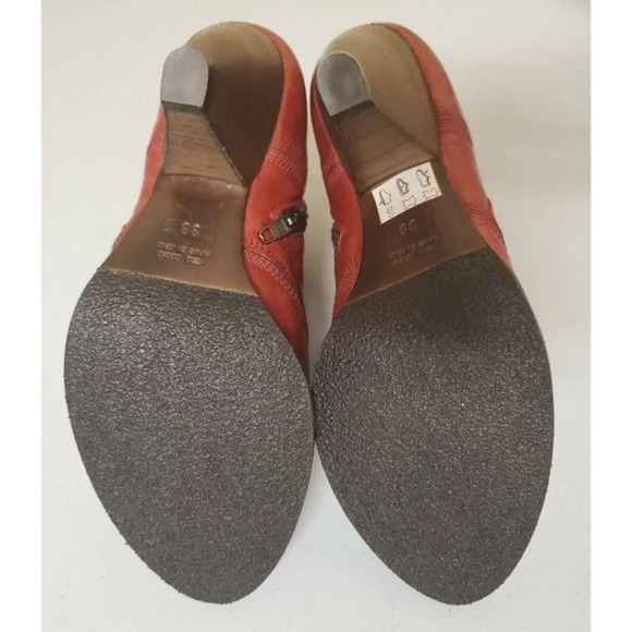 Gidigio "Patriot" Red Leather Bootie / Ankle Boots Size 38 US 7 Italy NWOB - Picture 8 of 12